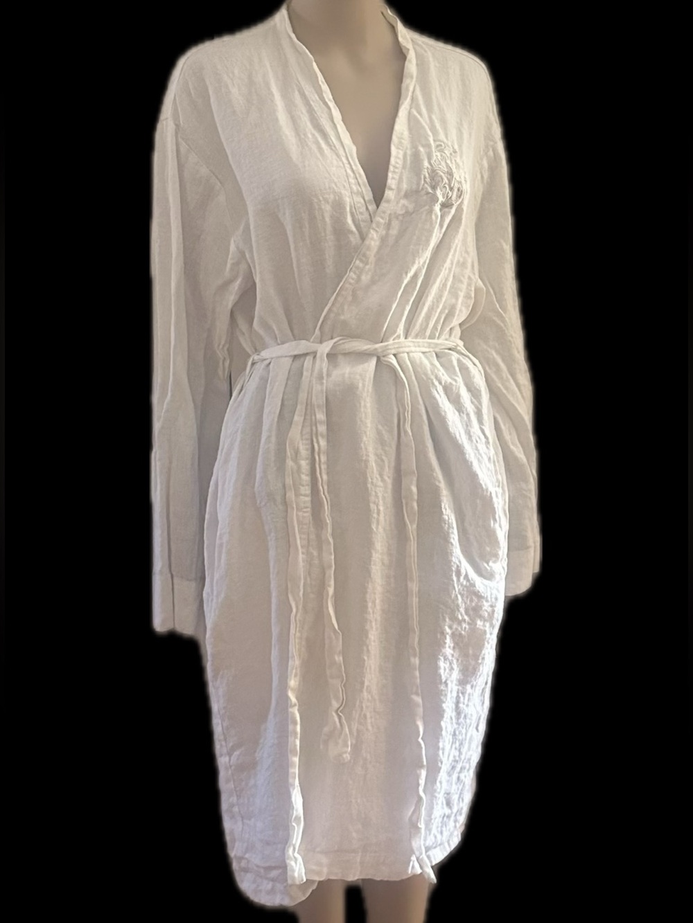 Luxury White Linen Robe